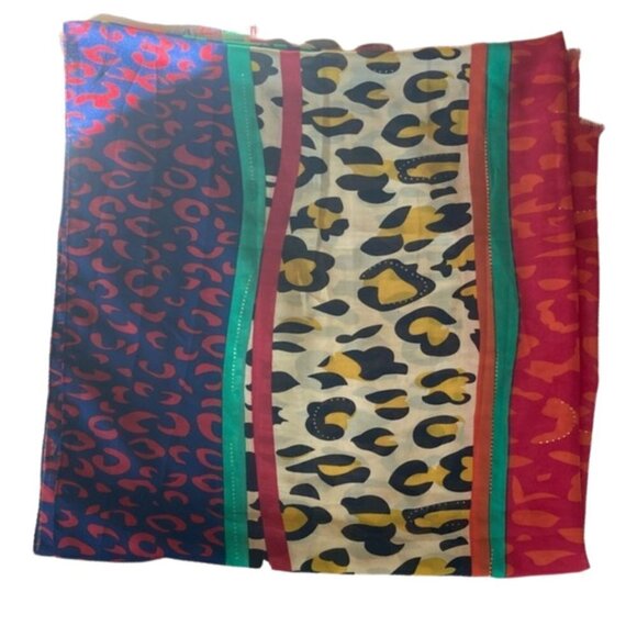 Colorful Animal Print Extra Wide Scarf Wrap Shawl - Picture 1 of 6
